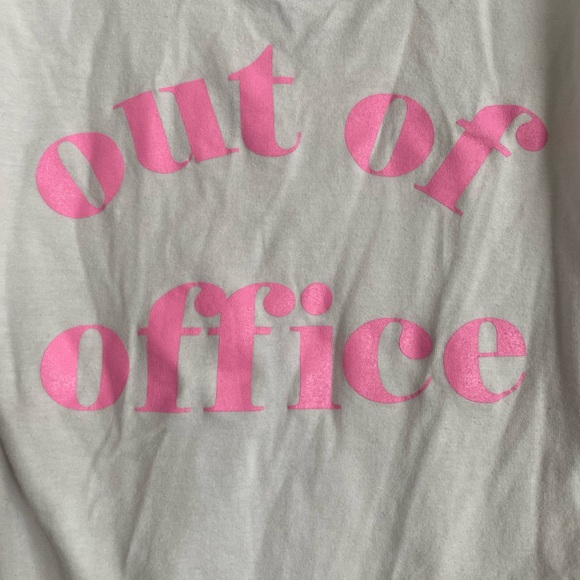 Women’s Bodysuit Size Small White Pink ‘Out of Office’ Snap Button Casual Cute - Picture 3 of 7